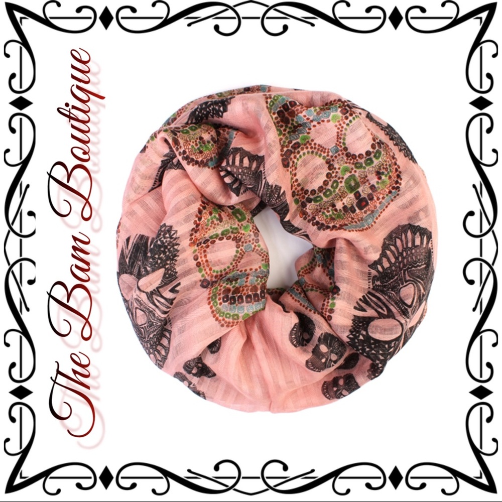 Pink Infinity Sugar Skull Scarf